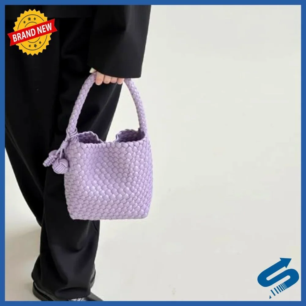 Woven Vegan Leather Hobo Bag Mini Purse Tote Shoulder Crossbody Travel Chic
